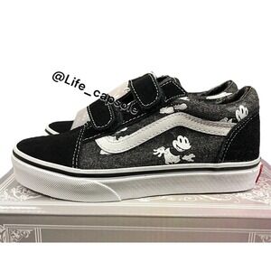 Size 13Y Kids Vans Old Skool Disney Mickey Mouse Youth Easy On Slip VN000VHEBMB